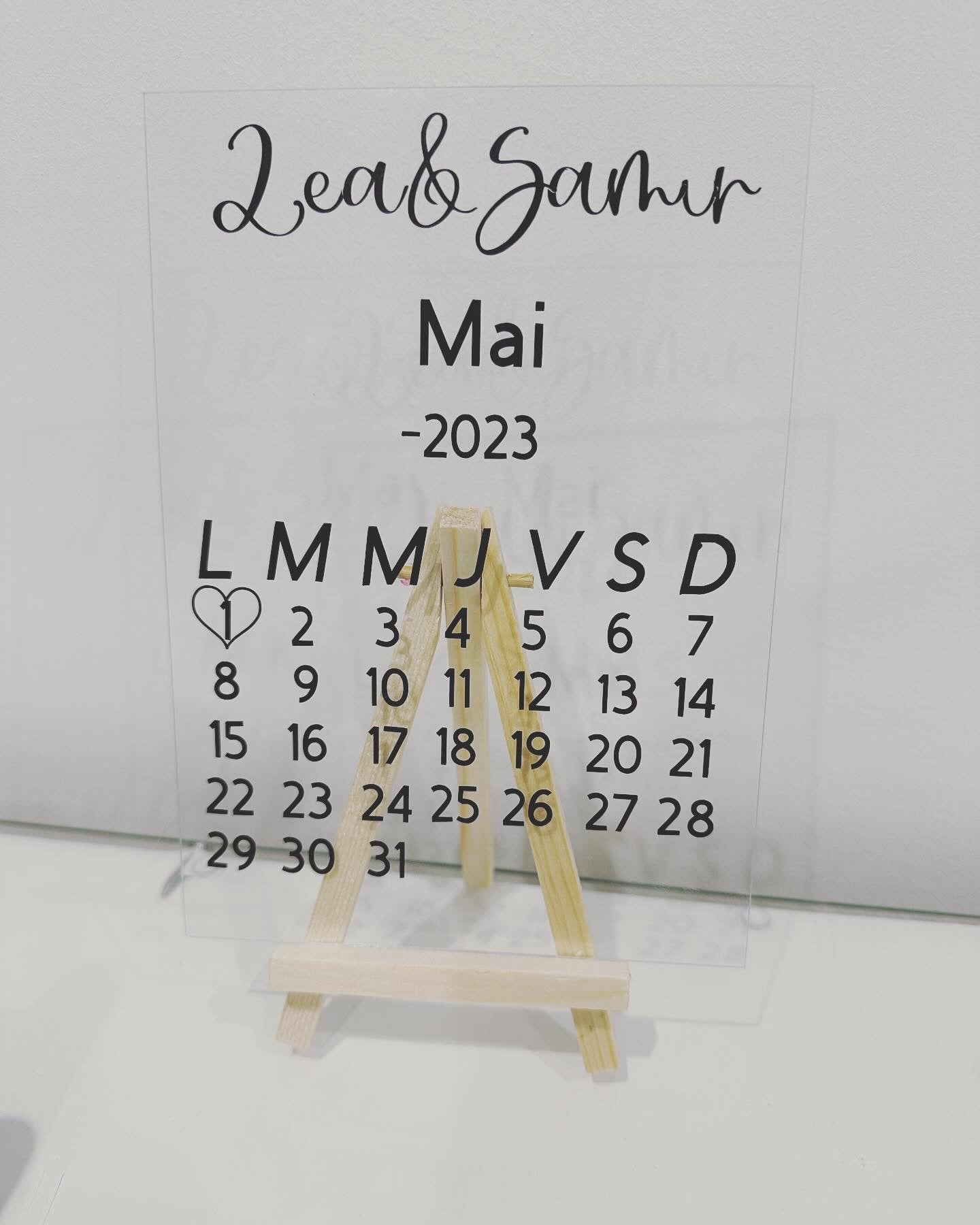 Plexi Calendrier/Naissance Personnalisable