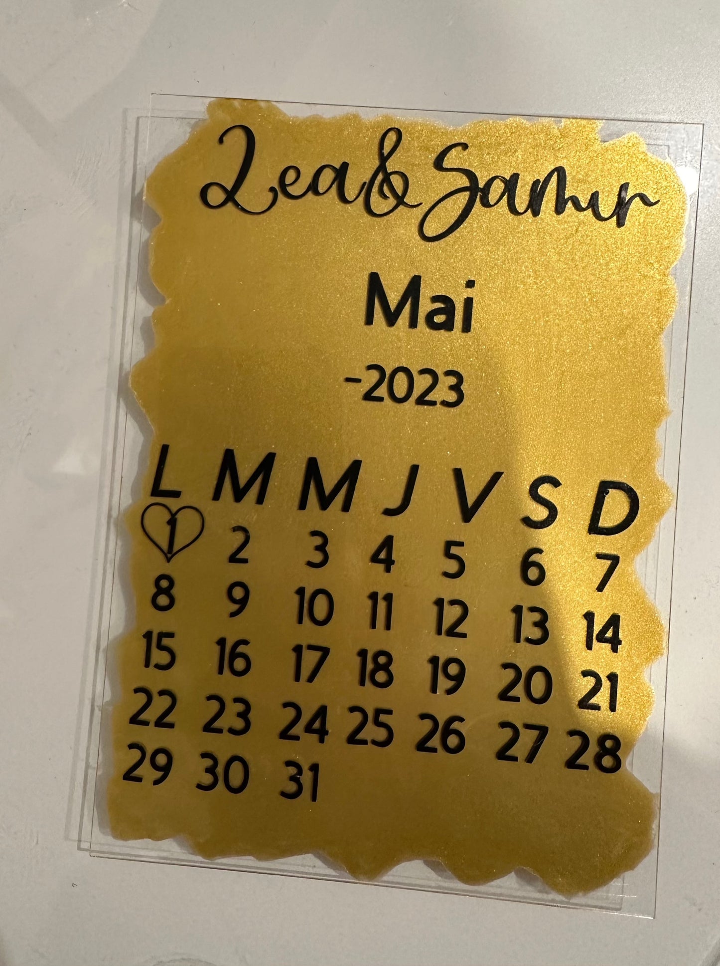 Plexi Calendrier/Naissance Personnalisable